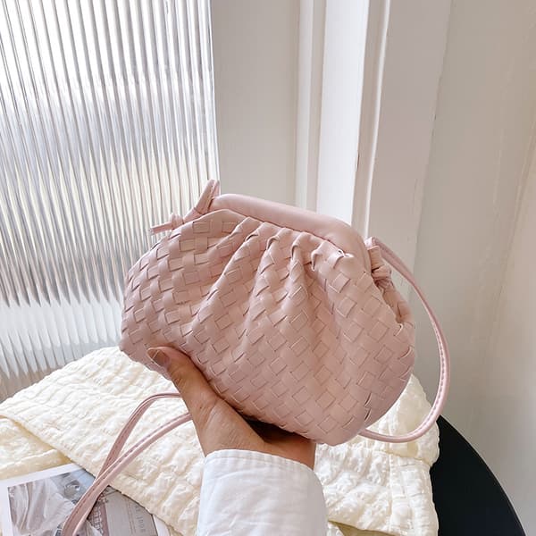 PU Machine Bag Sachi Cloud mini läder handväska rosa