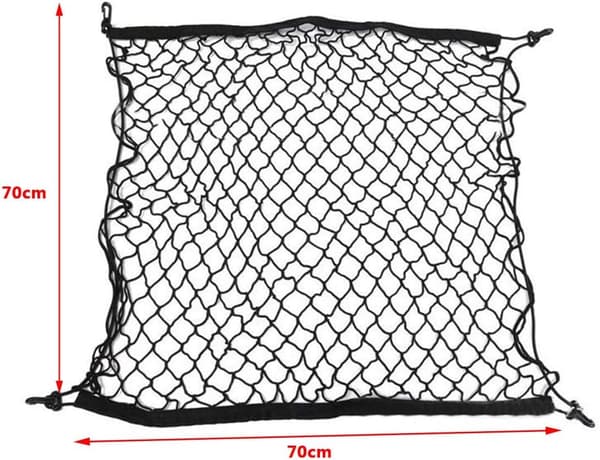Mesh opbevaringsnet, 70 * 70cm bilopbevaringsnet stræk elastisk lastbil