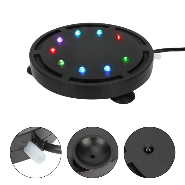 12 Multicolor RGB LED Akvarium Undervands Boble Undervandslys