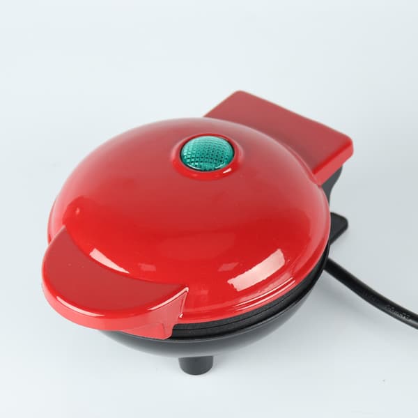 Mini vaffeljern, bærbar elektrisk rund mini maker, mini vaffel
