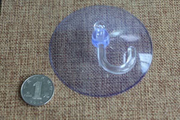 5-pack - Sugproppar med krok / Sugkoppar - 50 mm Transparent