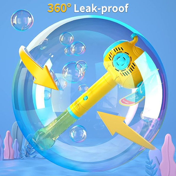 Bubbelpistolmaskin för barn 1-3 år, 5000+ bubblor 360°