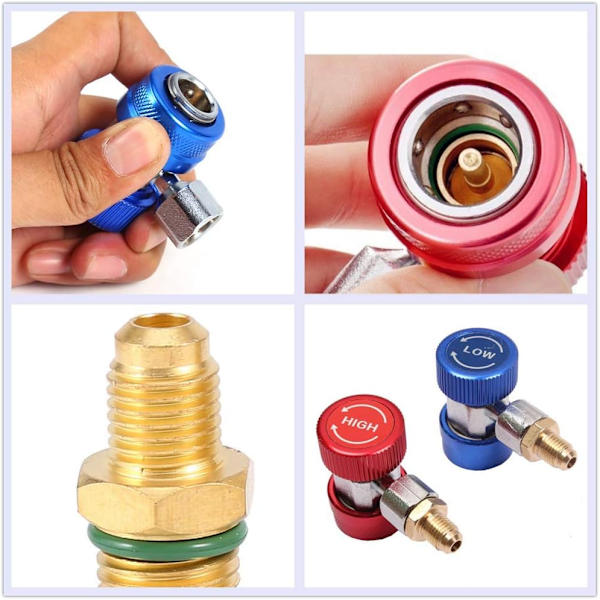 AC R134A Justerbar Hurtigkobling AC Ladetilbehør Koble Adapter