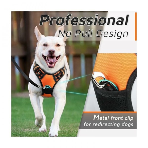 Orange, Hundsele, Justerbar Reflex Anti-Drag Hundsele,