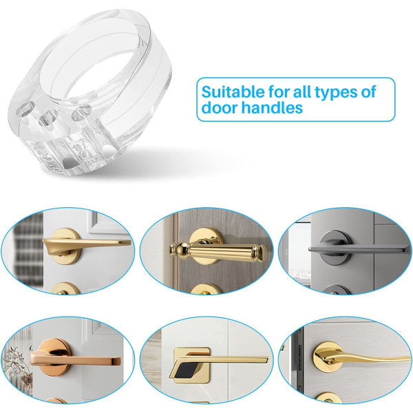 Dørstoppere 10 stk PVC Dørhåndtak Stopper Dørbuffer Silikon