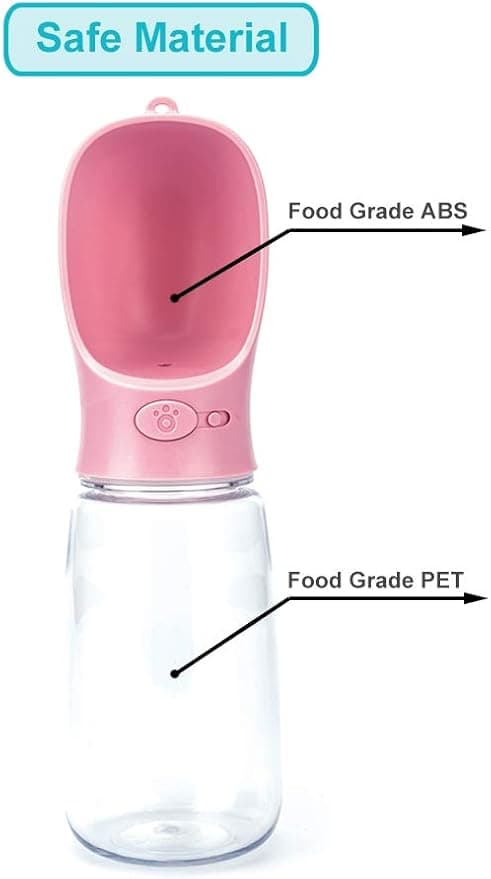 1 st bärbar hundvattenflaska, 550 ml, med vattendispenser för Do