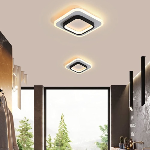 LED-lamper Liten firkantet nordisk mote svart taklampe for Hal