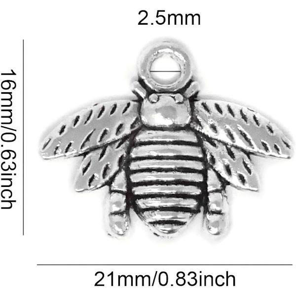 50 st legering bi bi berlock hängen, DIY smyckestillverkning tillbehör
