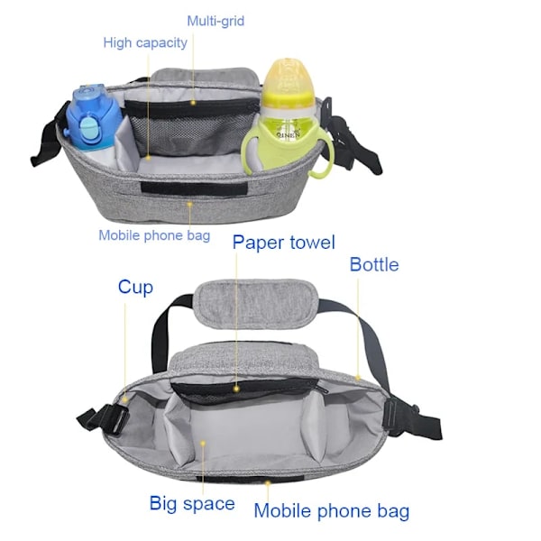 Baby Stroller Organizer Taske Mummy Blepose Taske Krog Baby Vogn L