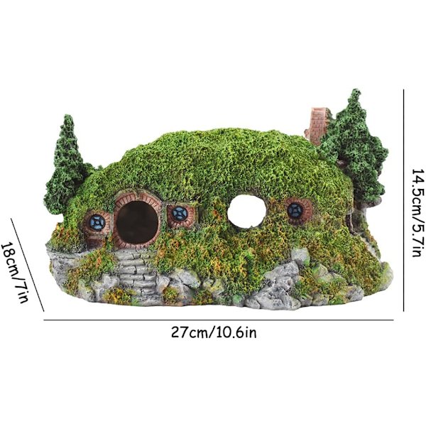 Akvarium Ornament Resin Hule Akvarium Dekorasjon Fisk Gjemmested Rep