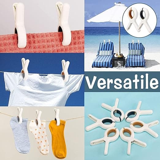 Strandhåndklædeklemmer, Sæt med 6 Tøjpinde, Store Tøjpinde Vind