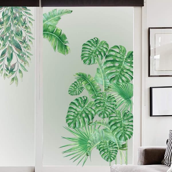 45 X 60cm Växtvägg Dekal, Tropisk Växt Bambu Grön Banan W