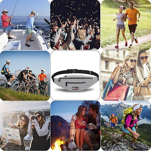 Fanny Pack miehille ja naisille vyölaukku laukku kuulokeliitännällä ja 3
