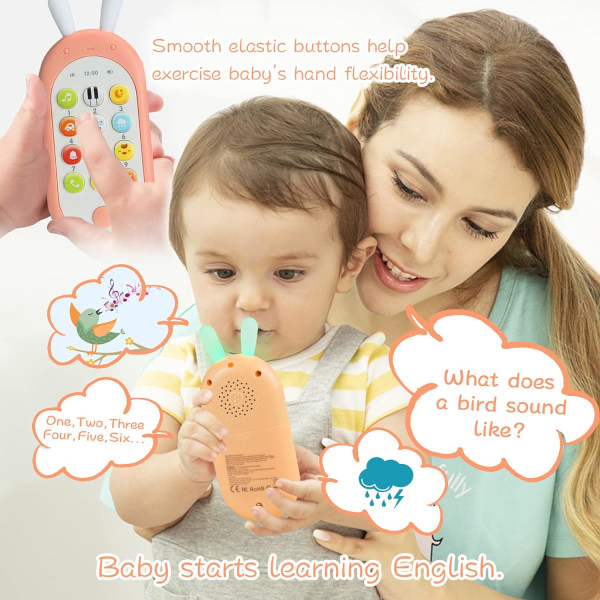 Mobiltelefonleker for barn, tospråklig babysmarttelefon, Musical Sens