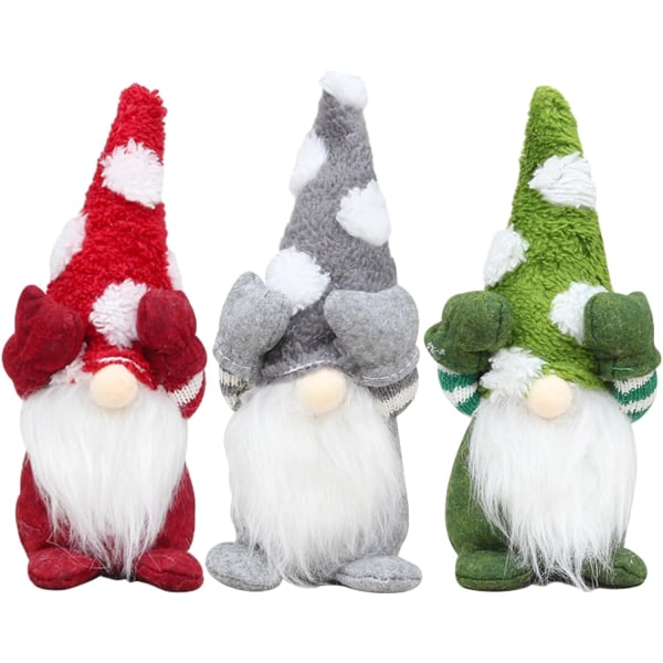 3 kpl Christmas Gnome Pehmo-nukke, Christmas Gnome Decor kasvoton
