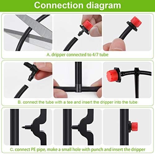 200 stk justerbar vanningsdrypper, 1/4'' dryppvanningssystem