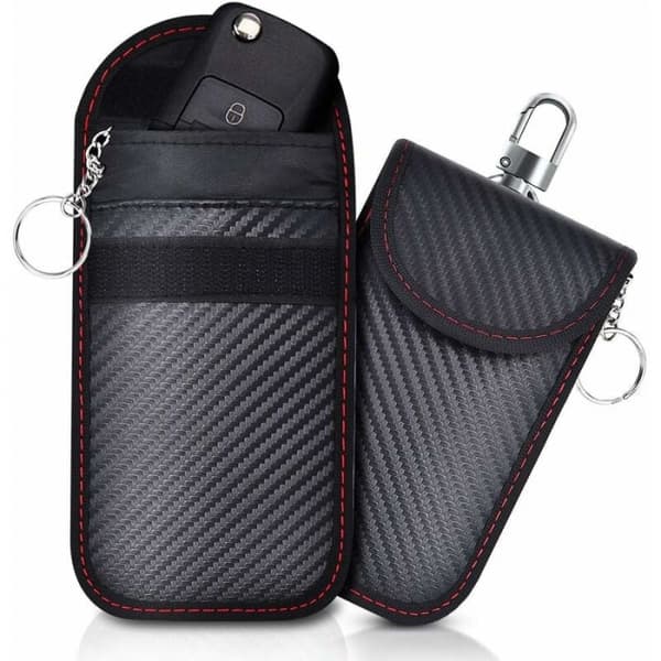 Sæt med 2 Mini Bærbare Anti-RFID Bilnøgle Etui, Anti-RFID Bilnøgle