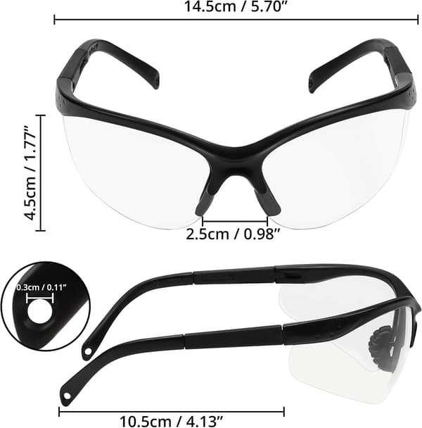 Skyddsglasögon (12-pack) - Transparenta linser och halkfria