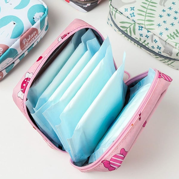 Sanitetsbind Hygienepose Pakke med 2 hygieneposer med glidelås 5x5 tommers pose for første periode for jenter Kvinner Damer