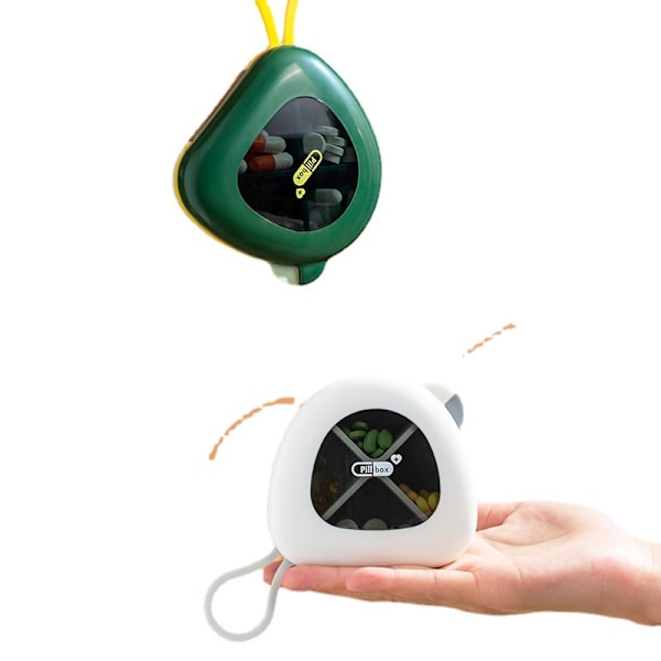 Bärbar rutnät pillerfodral multifunktionell mini fågel smyckesförvaring