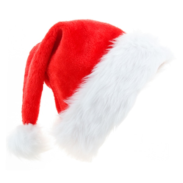Jouluhattu lapsille, jouluhattu Joulupukin hattu Velvet Comfort paksu turkista juhlahattu Suuri pallo joulupukin hattu Joulun pehmo joulupukin hattu (1)
