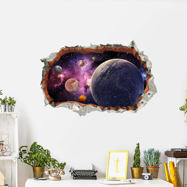 3D-väggstickers Kosmisk bruten galax Magi Milky Way Space Plane