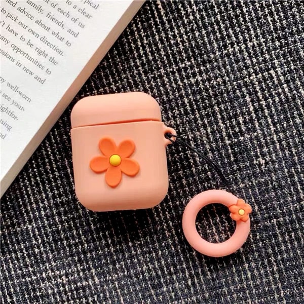 Kompatibel med AirPods-etui, søtt tegneserieblomstermønster for jenter