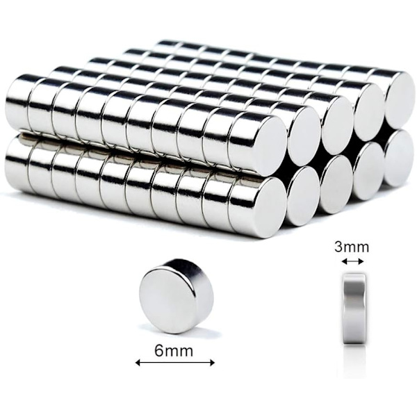 Pienet jääkaappimagneetti - 6mm x 3mm - Erittäin vahvat minineodyymima