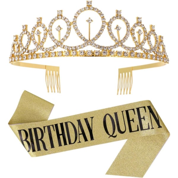Fødselsdag Sash Crown Sash Fødselsdag Tiara Fødselsdag Dronning Dronning Dres