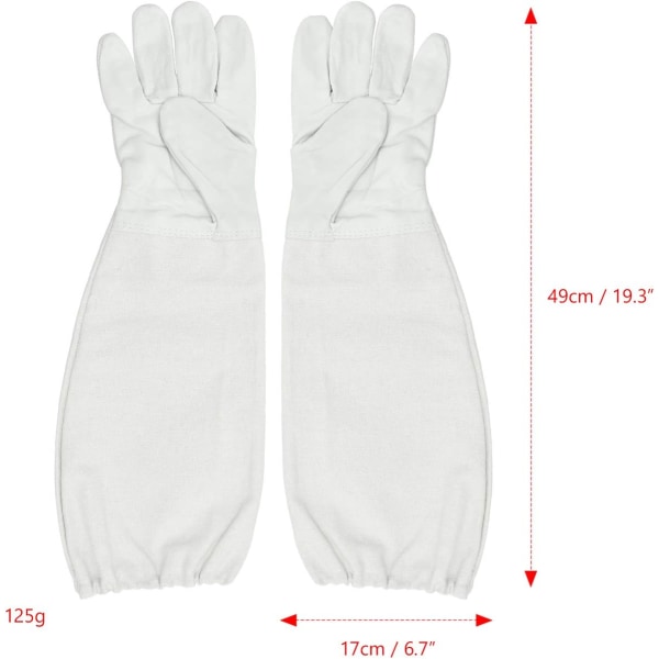 1 Pair Beekeeping Gloves with Sleeves, Professional Anti-Bee Shee