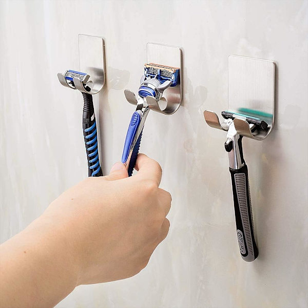 Razor Holder Klæbende Krog Dobbelt Vandtæt Metal Krog Razor Hol
