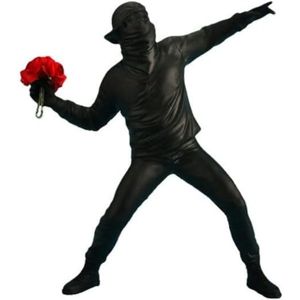 (Sort) Resin Statue, Banksy Tax Skulptur, Blomsterkaster Statue