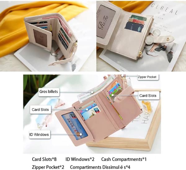 Multifunksjonell lommebok for kvinner - Dobbel fold Zero Wallet