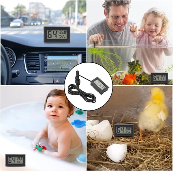 Mini Hygrometer Termometer, Indbygget LCD Digital Fugtighedsmåler