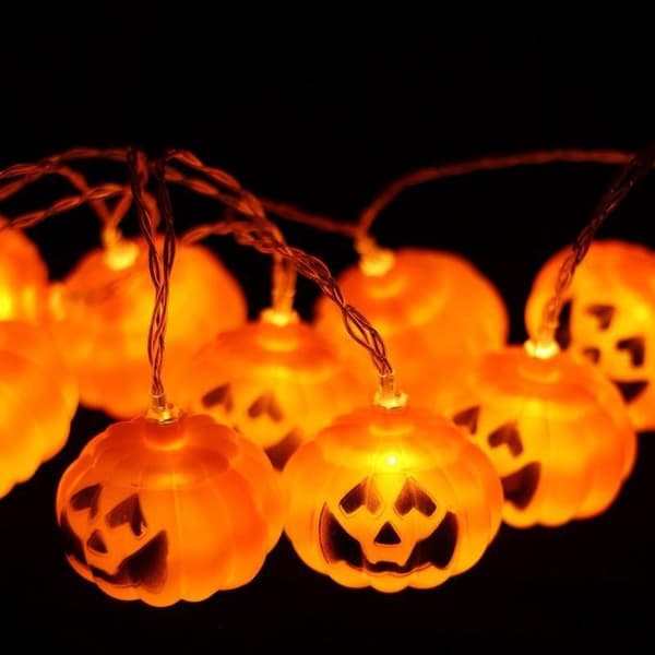 Lights4fun Gresskar Fe Lys, Halloween Lys med 10 Varme Wh