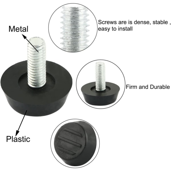 20 stk. M6 x 20mm Justerbare Møbelfødder Justerbare Møbelfødder