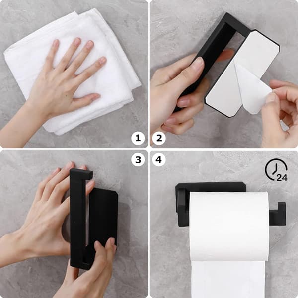(Musta) WC-paperiteline, WC-paperiteline ilman porausta