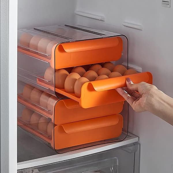 Eggbeholder, plastbrett, dobbelt lag, for kjøleskap, egg