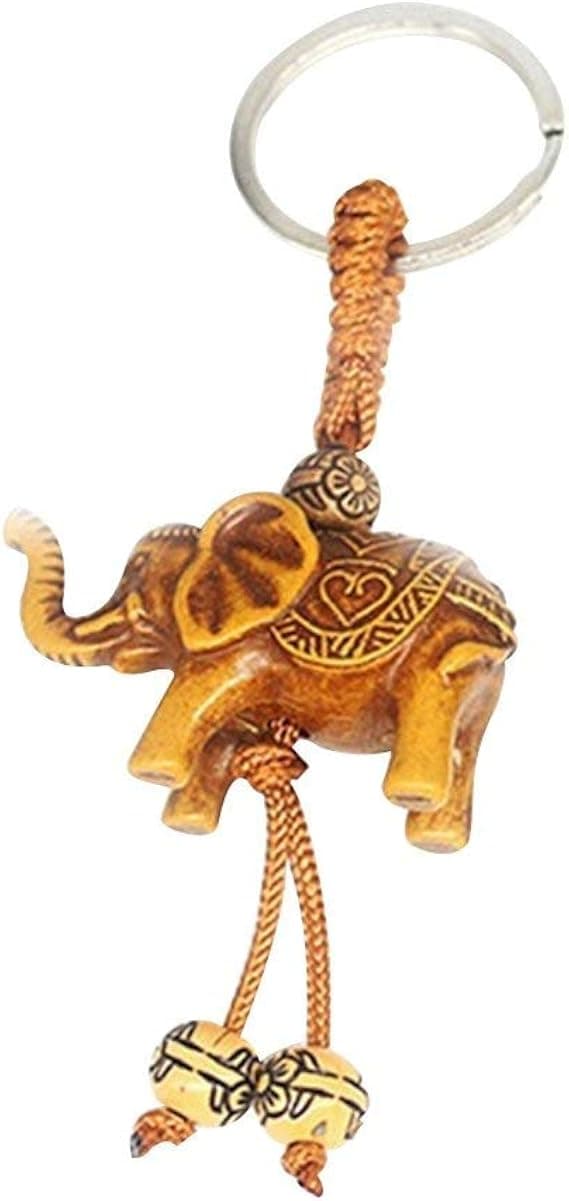 Premium Kvalitet 2 st Elefant Skulptur Lycka Hänge Nyckelring