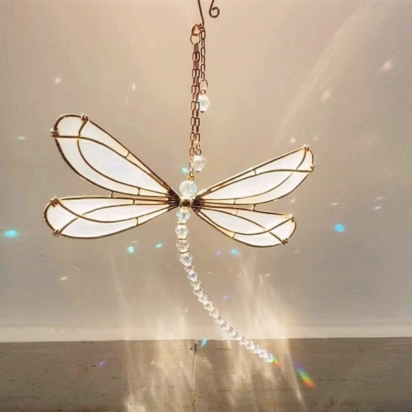 Dragonfly Crystal Suncatcher, sateenkaariprisma, riippuvat kristallit orn