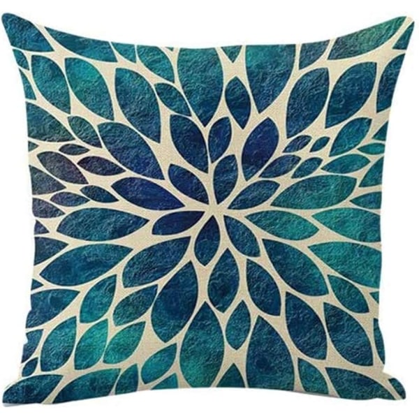 4 stk bomull og lin farge moderne geometrisk fjelldekorasjonsmønster sofa soverom hjem putetrekk dekorasjon 45x45cm