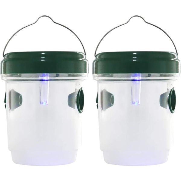 LED-fälla för fruktflugor, getingar och myggor - Solcells-LED-fälla för flugor