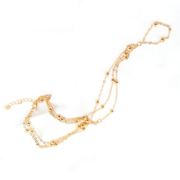 Hieno kulta nilkkakoru Geometri Lucky Cross Star Tassel Cute Tiny Bea