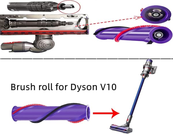 Rullborste för Dyson V10, Ersättningsborste för Dyson V10, Replac