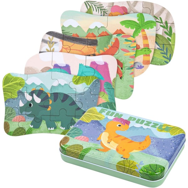 Dinosaur Jigsaw Puzzle for Kids 2 3 4 Years Old, 5 Different Diff