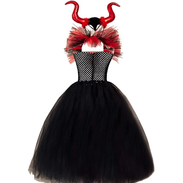 OBEEII Maleficent Kostyme Jenter Halloween Karneval Tutu Kjole med