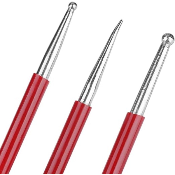 3PCS Lær Trykk Rub Verktøy Lær Modellering Verktøy Håndverk Verktøy S