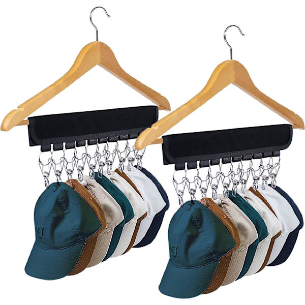 (2 stk. Sort) Hatteholdere til Baseball Caps, Hat Organizer Holder til