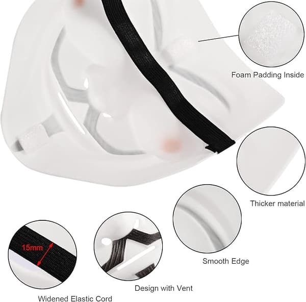 Anonym Halloween Maske, 2 stk. V for Vendetta Maske til voksne