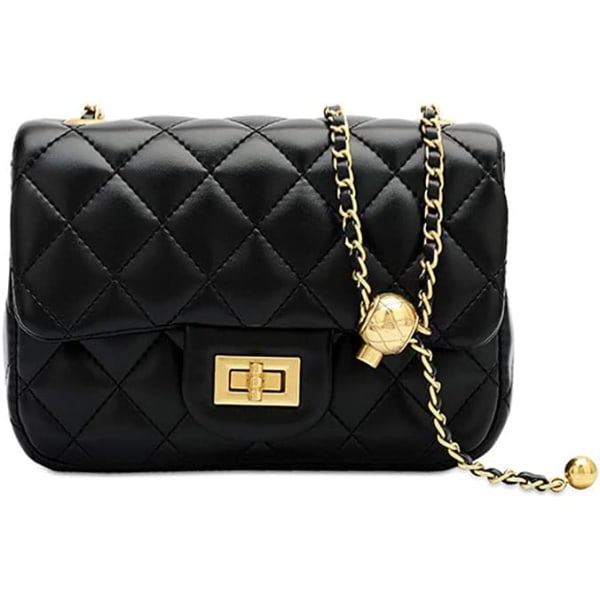 Designertaske i læder, lille quiltet clutch, crossbody-taske